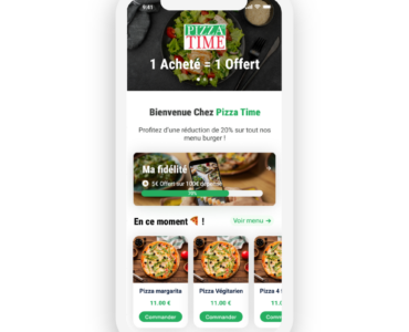 application mobile franchises restauration pizza time