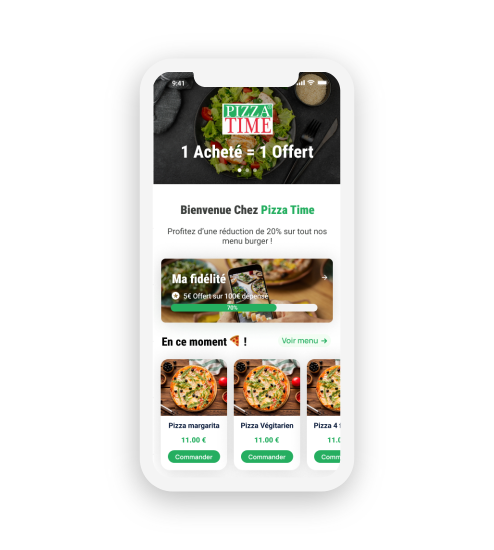 application mobile franchises restauration pizza time