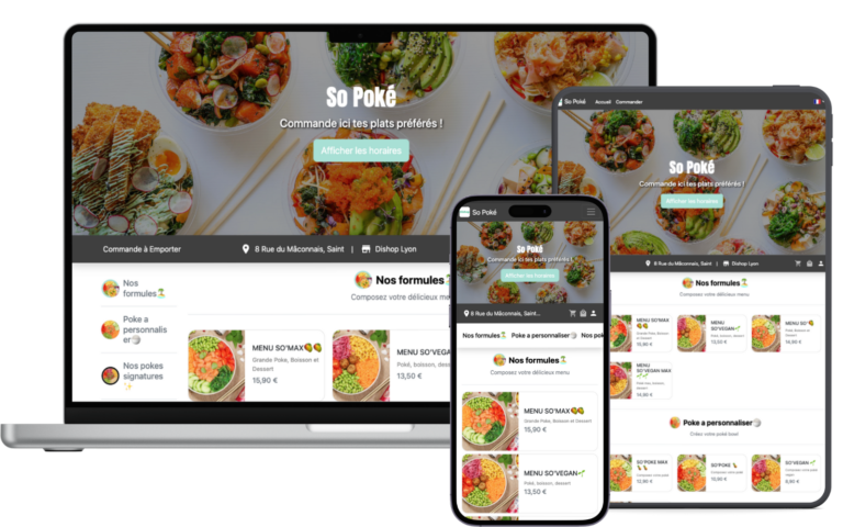 Application web mobile commande en ligne Dishop