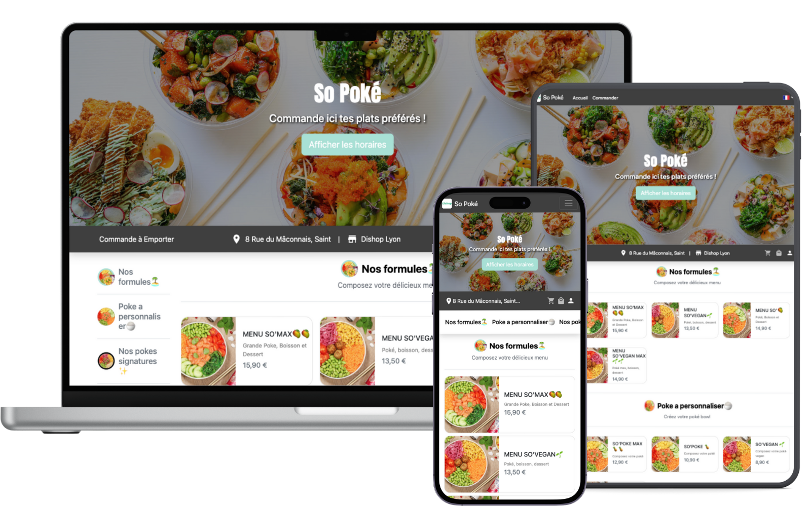 Application web mobile commande en ligne Dishop